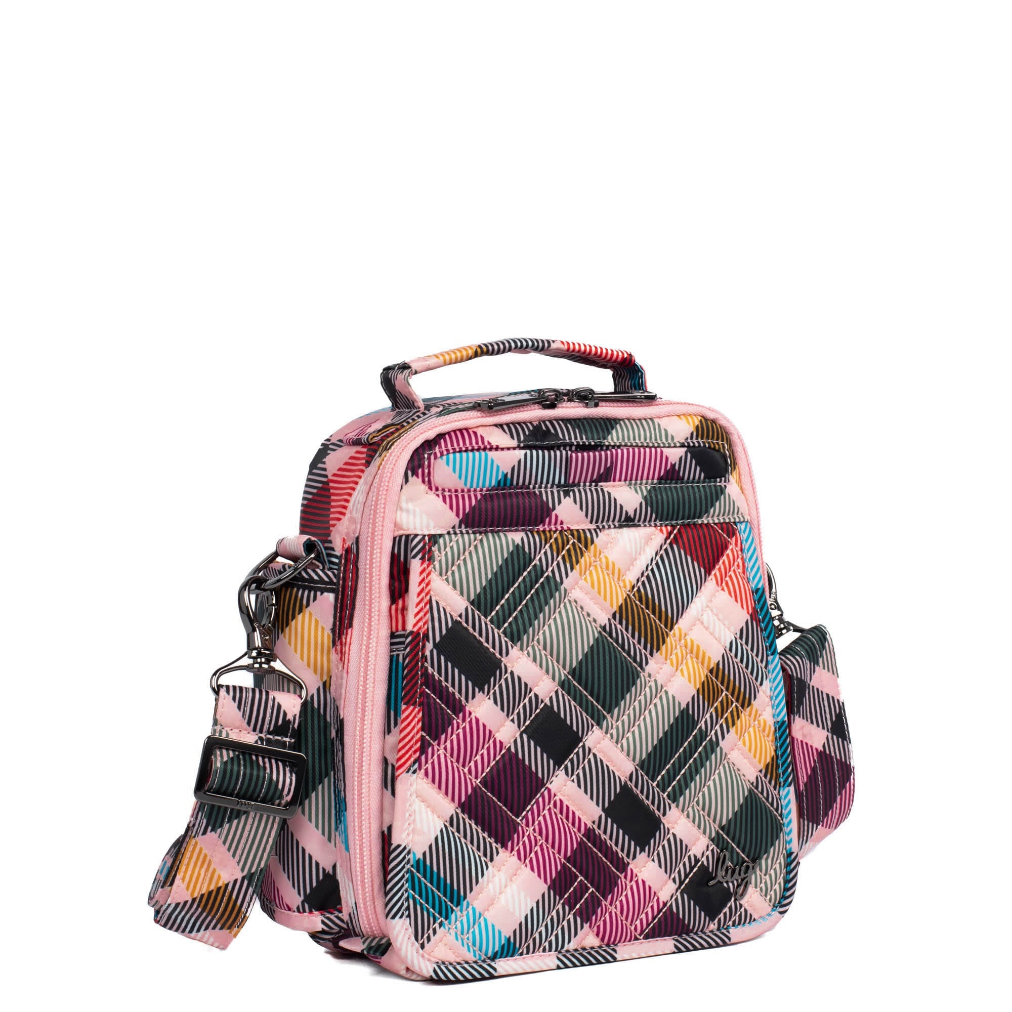 Flapper SE Convertible Crossbody Bag - PINK PLAID - FlapperSE_PinkPlaid_02